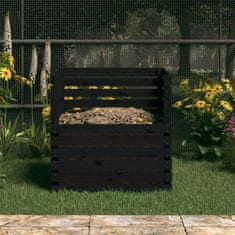 Vidaxl Kompostnik črna 80x80x78 cm trdna borovina