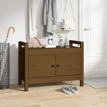 Vidaxl vidaXL Klop za hodnik medeno rjave barve 80x40x60 cm borovina
