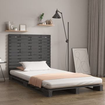 Vidaxl vidaXL Vzglavje postelje sivo 96x3x91,5 cm masivni borov les