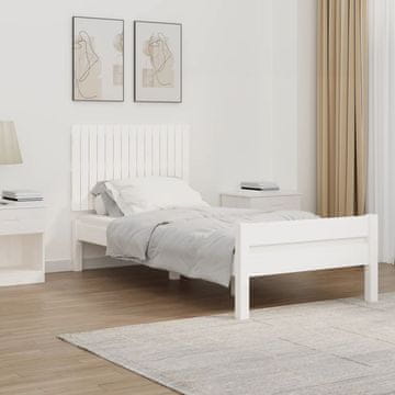 Vidaxl vidaXL Vzglavje postelje belo 95,5x3x60 cm masivni borov les