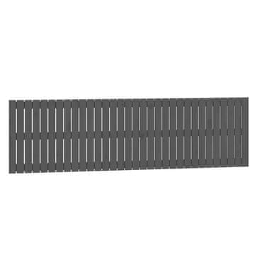 Vidaxl Stensko posteljno vzglavje sivo 204x3x60 cm trdna borovina
