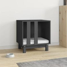 Vidaxl Pasja uta siva 50x40x52 cm trdna borovina