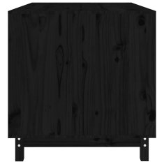 Vidaxl Pasja uta črna 100x70x72 cm trdna borovina