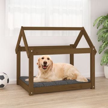 Vidaxl vidaXL Pasja postelja medeno rjava 81x60x70 cm borov les