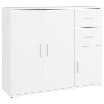 Vidaxl Komoda bela 91x29,5x75 cm inženirski les