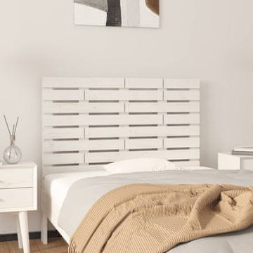 Vidaxl vidaXL Vzglavje postelje belo 96x3x63 cm masivni borov les