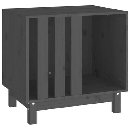 Vidaxl Pasja uta siva 60x45x57 cm trdna borovina
