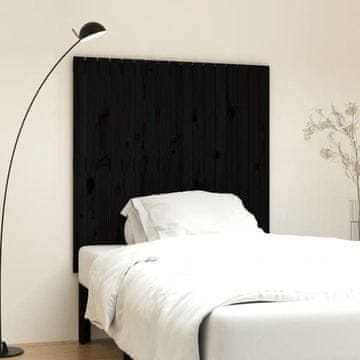 Vidaxl vidaXL Vzglavje postelje črno 108x3x110 cm masivni borov les
