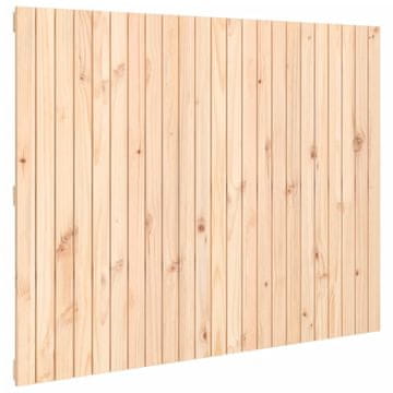 Vidaxl Stensko posteljno vzglavje 146,5x3x110 cm trdna borovina
