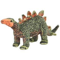 Greatstore Stoječi plišasti dinozaver stegozaver XXL zelen in oranžen