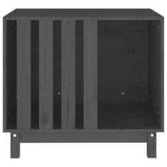 Vidaxl Pasja uta siva 70x50x62 cm trdna borovina