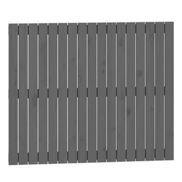 Vidaxl Stensko posteljno vzglavje sivo 108x3x90 cm trdna borovina
