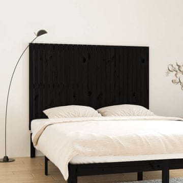 Vidaxl vidaXL Vzglavje postelje črno 166x3x110 cm masivni borov les