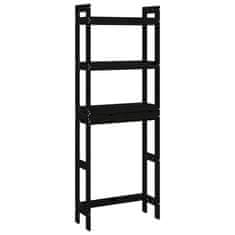 Vidaxl Stojalo za kopalnico črno 63x26x171 cm trdna borovina