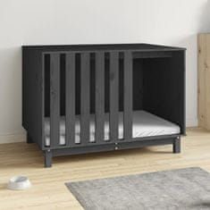Vidaxl Pasja uta siva 100x70x72 cm trdna borovina