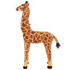 Greatstore Stoječa plišasta žirafa rjava in rumena XXL