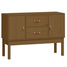 Vidaxl Komoda medeno rjava 110x40x78 cm trdna borovina