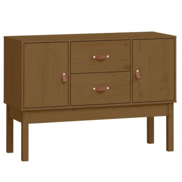 Vidaxl Komoda medeno rjava 110x40x78 cm trdna borovina
