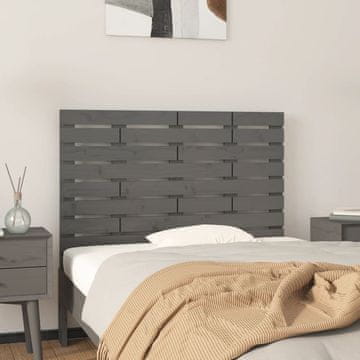 Vidaxl vidaXL Vzglavje postelje sivo 106x3x63 cm masivni borov les