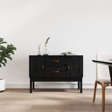 Vidaxl vidaXL Omarica črna 110x40x78 cm masivni borov les