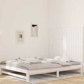 Vidaxl vidaXL Vzglavje postelje belo 127,5x3x90 cm masivni borov les