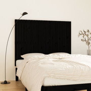 Vidaxl vidaXL Vzglavje postelje črno 146,5x3x110 cm masivni borov les
