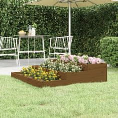 Vidaxl Visoka greda medeno rjava 107x107x27 cm trdna borovina