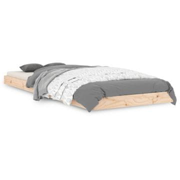 Vidaxl Posteljni okvir 75x190 cm trdna borovina