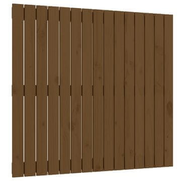 Vidaxl Stensko posteljno vzglavje medeno rjavo 95,5x3x90 cm borovina