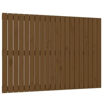 Vidaxl Stensko posteljno vzglavje medeno rjavo 127,5x3x90 cm borovina