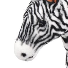 shumee Stoječa plišasta zebra črna in bela XXL