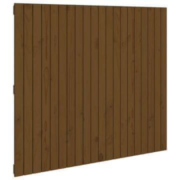 Vidaxl Stensko posteljno vzglavje medeno rjavo 127,5x3x110 cm borovina