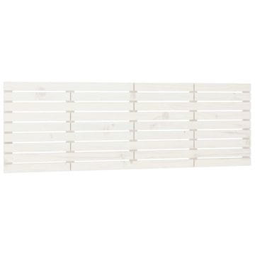 Vidaxl Stensko posteljno vzglavje belo 166x3x63 cm trdna borovina