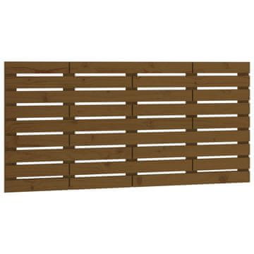 Vidaxl Stensko posteljno vzglavje medeno rjavo 146x3x63 cm borovina