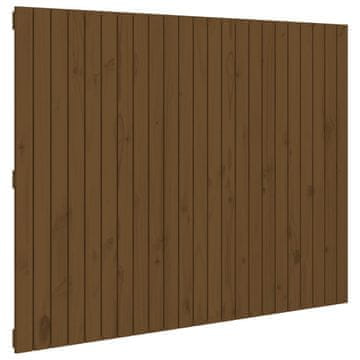 Vidaxl Stensko posteljno vzglavje medeno rjavo 146,5x3x110 cm borovina