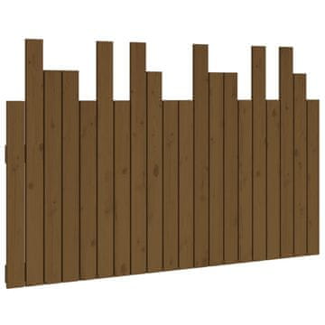 Vidaxl Stensko posteljno vzglavje medeno rjavo 127,5x3x80 cm borovina