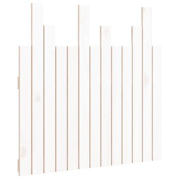 Vidaxl Stensko posteljno vzglavje belo 82,5x3x80 cm trdna borovina