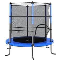 Vidaxl Trampolin z varnostno mrežo okrogel 140x160 cm moder