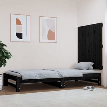 Vidaxl vidaXL Vzglavje postelje črno 82,5x3x90 cm masivni borov les