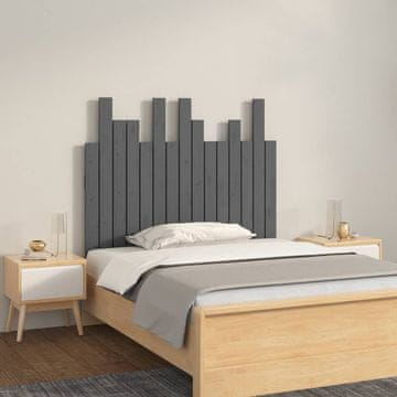 Vidaxl vidaXL Vzglavje postelje, sivo, 95,5 x 3 x 80 cm, masiven borov les