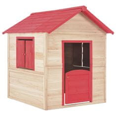 shumee Otroška igralna hišica iz lesa jelke rdeča