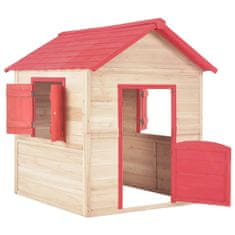 shumee Otroška igralna hišica iz lesa jelke rdeča