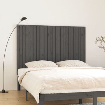Vidaxl vidaXL Vzglavje postelje, sivo, 166x3x110 cm, masiven borov les