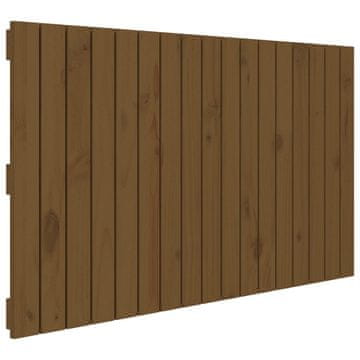 Vidaxl Stensko posteljno vzglavje medeno rjavo 108x3x60 cm borovina