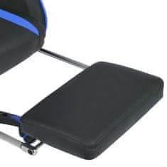 Vidaxl Pisarniški stol s športnim sedežem in oporo za noge modre barve