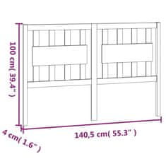 Vidaxl Posteljno vzglavje 140,5x4x100 cm trdna borovina