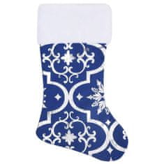 Vidaxl Razkošna podloga za novoletno jelko z nogavico modra 122 cm