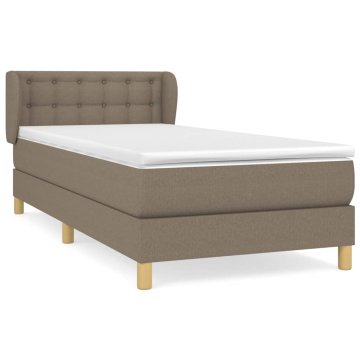 Vidaxl Box spring postelja z vzmetnico taupe 80x200 cm blago
