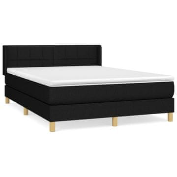 Vidaxl Box spring posteljni z vzmetnico črn 140x190 cm blago