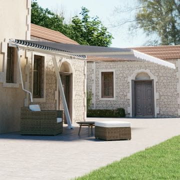shumee vidaXL Prostostoječa avtomatska tenda 400x300 cm modra/bela